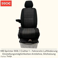 Sprinter 906 Fahrersitz Luftfederung Einstellungsmöglichkeiten Armlehne Tunja