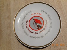 DDR Schmuckteller, Sammelteller NVA Bezirk Dresden, SED, 25 Jahre Kampfgruppe