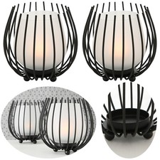 2x Metall Glas Windlicht