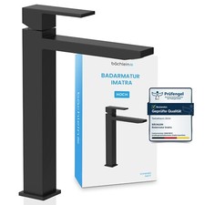 Bächlein Wasserhahn fürs Bad kantig modern - Armatur auch für Aufsetzwaschbecken