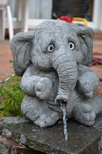 großer Elefant 'Benjamin' - Wasserspeier - Skulptur - Steinfigur - Gartendeko