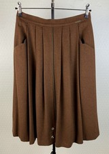 GIESSWEIN Austria Gr. 42 Trachtenrock 100% Schurwolle braun Faltenrock lang 91B