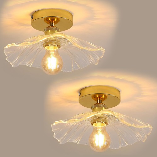 2stk deckenleuchte gold glas - 2stk,