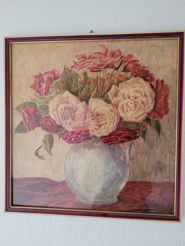 Blumen vase signiert - blumen,
