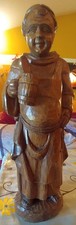 Mönch Bruder Tuck geschnitzt ca 50 cm Massiv Holz Figur Holzfigur