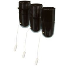 Lampen Fassung E27 Schwarz mit Zugschalter 250V