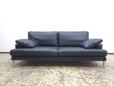 FSM Clarus Designersofa Ledersofa Couch De sede Blau paris Dreisitzer 