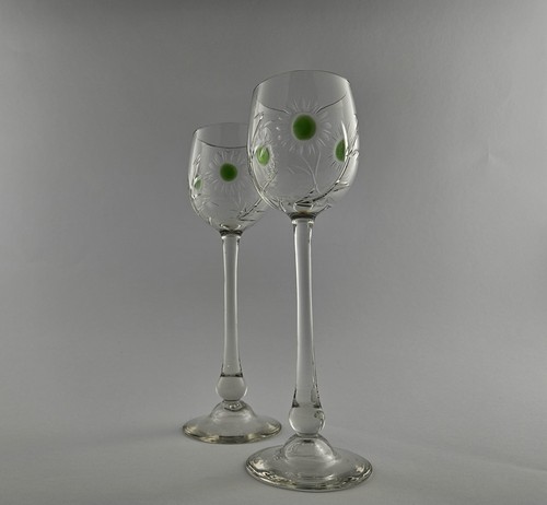 Jugendstil 2 weingläser - 2,