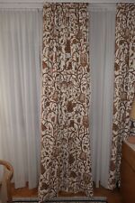 braun bestickte Vorhänge und Tagesdecke für Bett, Baumwolle, florales Muster, 