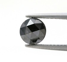 Kostüm Natürlich Solitaire Echtem Diamant 1.22ct Schwarz Rund Rose Schnitt Für
