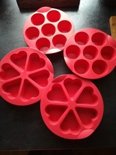 Tupperware Konvolut Silikonformen, rot, sehr selten benutzt, Muffin, Herzen