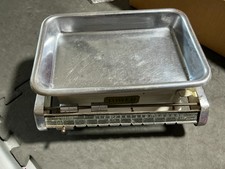 Vintage Turm Creme Emaille Schwebebalken Küchenwaage mit Tablett