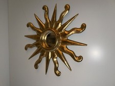 Sonnenspiegel vergoldet/ Holz