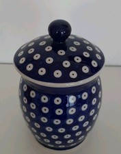 Bunzlau Keramik Dekor 42,Blauauge, Vorratsdose,Keksdose,Behälter m. Deckel,0,7 l