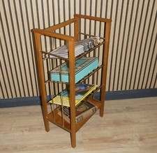 Bauhaus Notenregal hoher Zeitungsständer Messing Holz art deco magazine rack