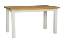 Esstisch Holztisch 160x90x76cm Kiefer Massiv weiß patiniert honigfarben 86409150