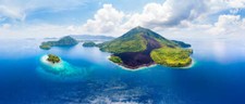 Wandbild: Luftbild Banda-Inseln Molukken-Archipel Indonesien, Pulau Gunung [...]
