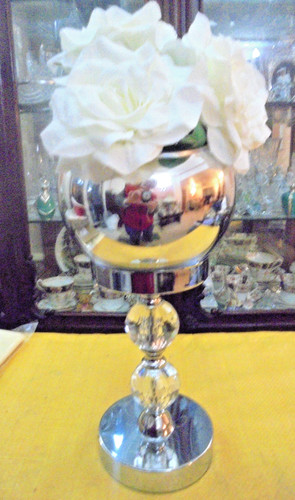 Glas chrom herzstück 32 cm - glas,