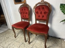 2  Vintage rot Barockstühle Stuhl Esszimmerstühle Barock Samt Stühle Chippendale