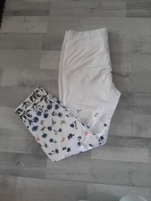 Raphaela Brax, 7/8,Hose, Gr.38 Kurz,weiss,Muster,Blumen, Linn,Stretch,short,Neu