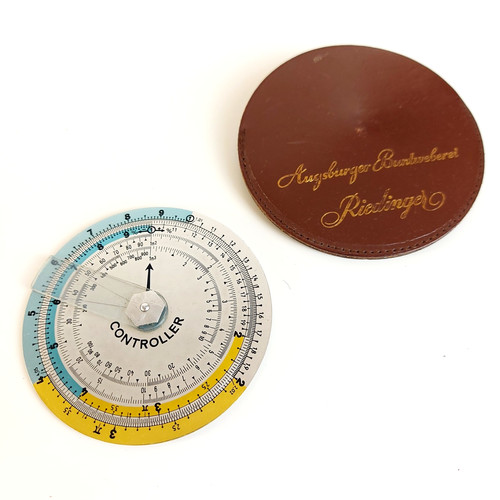 Vintage rund rechenschieber - vintage,