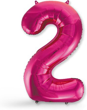 Folienballon Zahl 2 pink