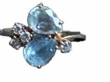 Ring Gold 585 Blautopas und Brillanten