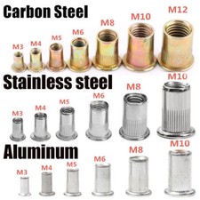 Blindnietmuttern M3 M4 M5 M6 M8 M10 M12 Flachkopf Edelstahl Alu Stahl Nietmutter