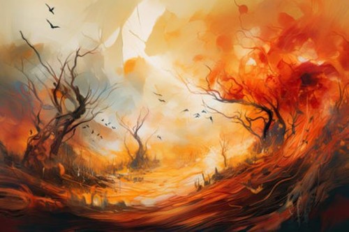 Wandbild wilde flammen - wilde,
