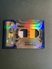 2023 Panini Gold Standard Jayden Reed RC Double Jersey Auto Sapphire #255 10/10