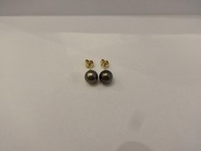 Ohrstecker 8,8 mm Tahitiperlen, hervorragendes Lüster,  aus eigener Werkstatt .