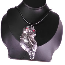 Eulen Anhänger+Lederkette