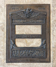 Seltenes großes Kupferrelief WK1 '14 - '18 Ehrentafel aus Ulm mit EK