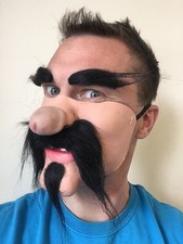 Lustig Halbes Gesicht Dick Nase Maske Mexikanisch Gringo Moustache Willy Stag