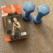 Crane Fitness Hanteln 1kg x ein Paar, Soft Grip, blau, unbenutzt