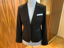 Damen Stoffjacke Blazer Frühlingsjacke Herbstjacke Schwarz  gestreift Gr 38