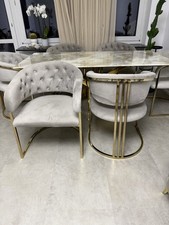 Esstisch Marmor-Optik + 6