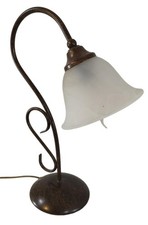 Vintage Tischlampe Metall Glas