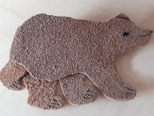 Schmuck  Brosche Anstecker Anstecknadel Eisbär braun LEDER HANDARBEIT