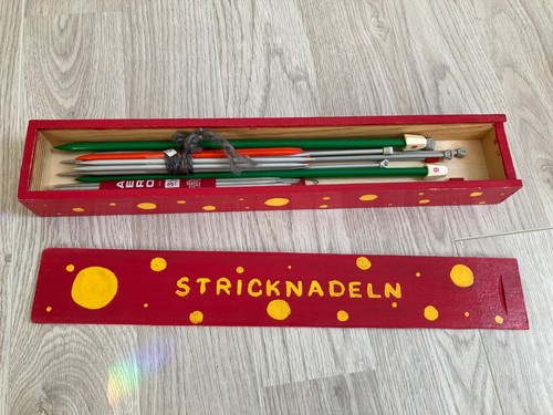 Holzbox stricknadeln mit - holzbox,