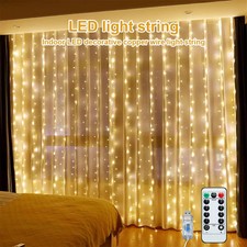 300 LED Lichterkette Lichtervorhang Lichternetz Party Garten Innen Außen xmas