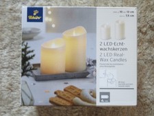 2 LED-Echt-Wachskerzen (Tchibo)