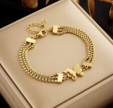 Damen Armschmuck Armband Armreif Edelstahl Gold  Modeschmuck