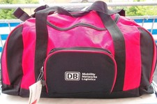 DB Logo Deutsche Bahn Reisetasche Sporttasche Weekender Rot-Schwarz 50x40x30 OVP