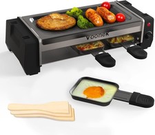Raclette, 2 Personen, Grill Mini Raklett mit 3 Pfännchen, Grillen, 700 W, 230 V