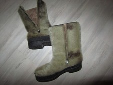 Damen Vintage Stiefel Pelz Seal ca. 42 Robbe Island Lammfell 
