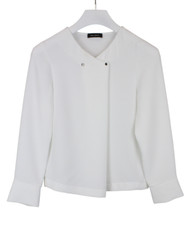 COP COPINE Souchet Bluse Damen (EU) 38 Langarm V-Ausschnitt Weiß