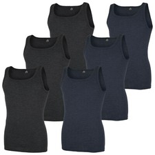 Götzburg Herren Unterhemden ohne Arm 3 Stück Achselhemd Feinripp geringelt