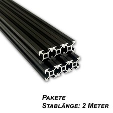 Aluprofil 20x20 | Nut 6 | schwarz | B-Typ | Aluminiumprofil | Bosch kompatibel 