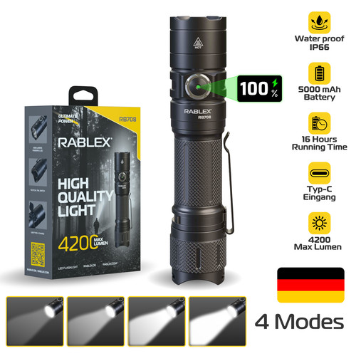 Led taschenlampe 4200 lumen - taschenlampe,